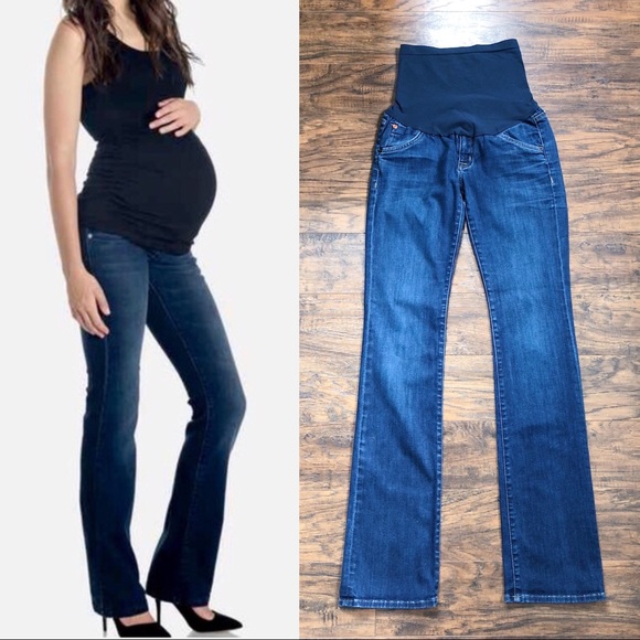 Hudson Jeans Denim - Hudson • maternity jeans bootcut A Pea In The Pod dark wash flare belly band S
